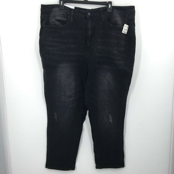 Nordstrom BP. Skinny Jeans High Rise Dark Wash Five Pockets Solid Black 20W - Picture 2 of 6